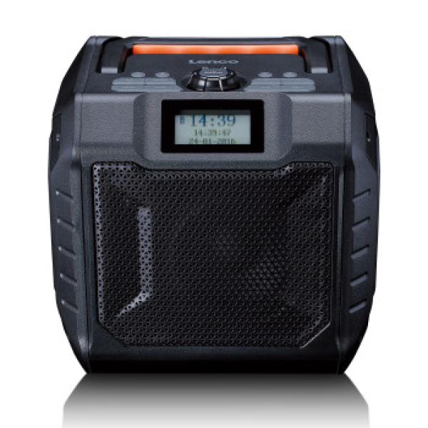 Leistungsstarkes tragbares DAB+/FM-Radio für den Außenbereich mit Bluetooth® IPX5 wasserdicht Grau