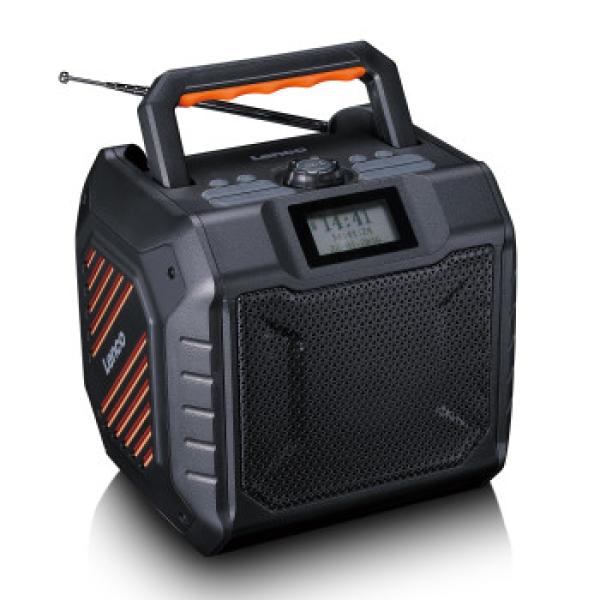 Leistungsstarkes tragbares DAB+/FM-Radio für den Außenbereich mit Bluetooth® IPX5 wasserdicht Grau