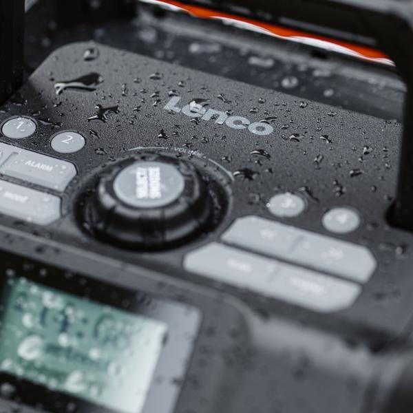 Leistungsstarkes tragbares DAB+/FM-Radio für den Außenbereich mit Bluetooth® IPX5 wasserdicht Grau