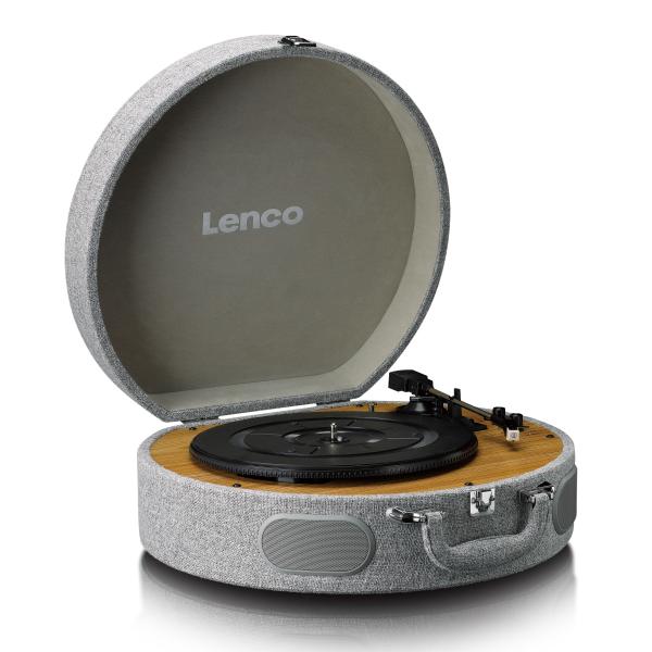 Retro-Schallplattenspieler aus Holz mit eingebauten Lautsprechern, Bluetooth® und AT3600L Tonabnehmer Grau