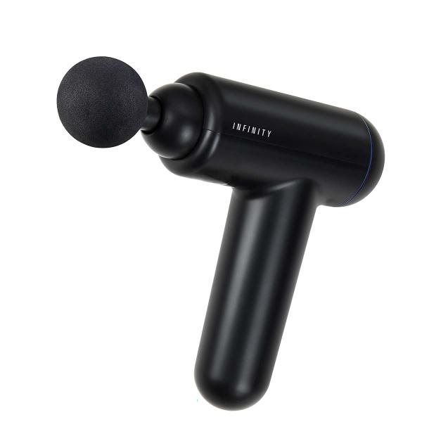 Wiederaufladbare Massagepistole 4 Köpfe Schwarz