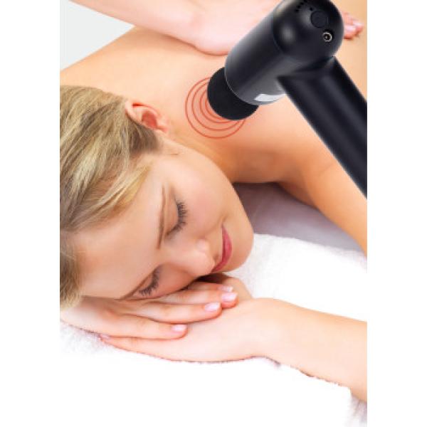 Wiederaufladbare Massagepistole 4 Köpfe Schwarz