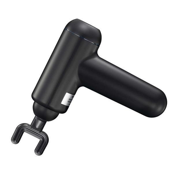 Wiederaufladbare Massagepistole mit LED 4 Köpfe Schwarz