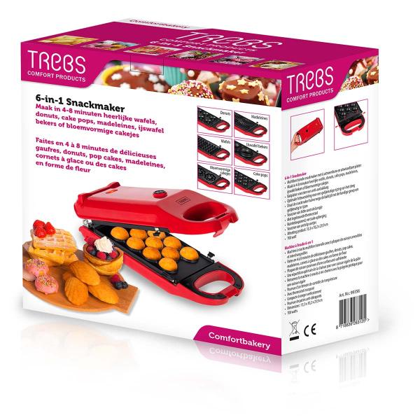 6-in-1-Snack-Maker / Comfortcook für leckere Waffeln, Donuts, Cake Pops, Madeleine-Kekse, Waffelschalen für Eis und Mini-Kuchen