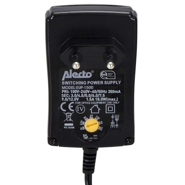 Universal-Öko-Netzadapter 1500 mA schwarz