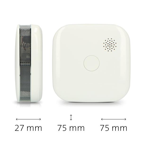 Rauchmelder mit kompaktem Design mit 10 Jahren Batterie und Garantie