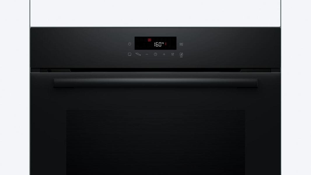 Bosch HBA572BB4 A+ Einbaubackofen, 60 cm breit, 71 L, Pyrolyse, TouchControl, 6 Heizarten, 10 Automatikprogramme, schwarz