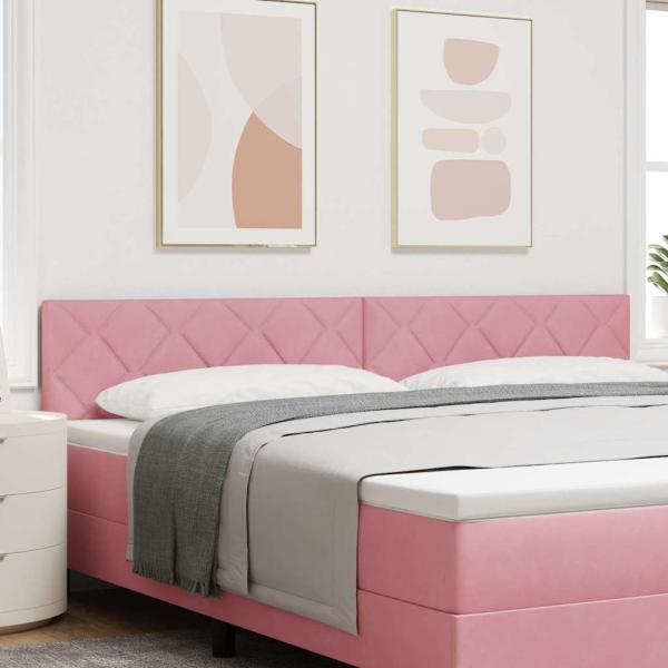ARDEBO.de - LED Kopfteil mit LED -Streifenleuchten Rosa 200 cm Samt