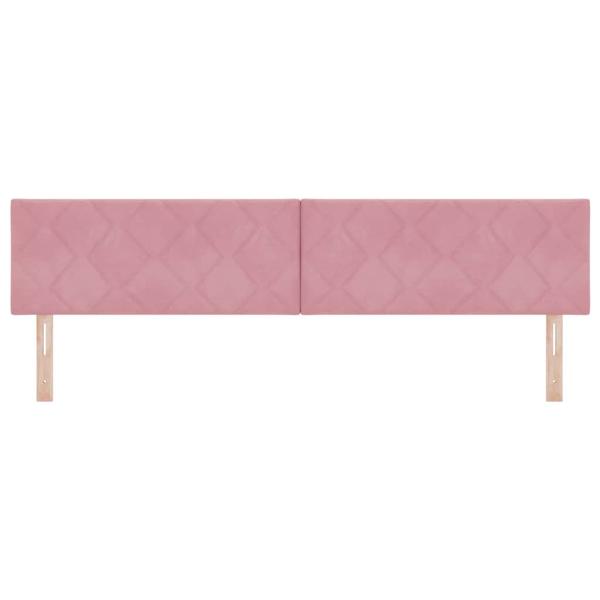 LED Kopfteil mit LED -Streifenleuchten Rosa 200 cm Samt
