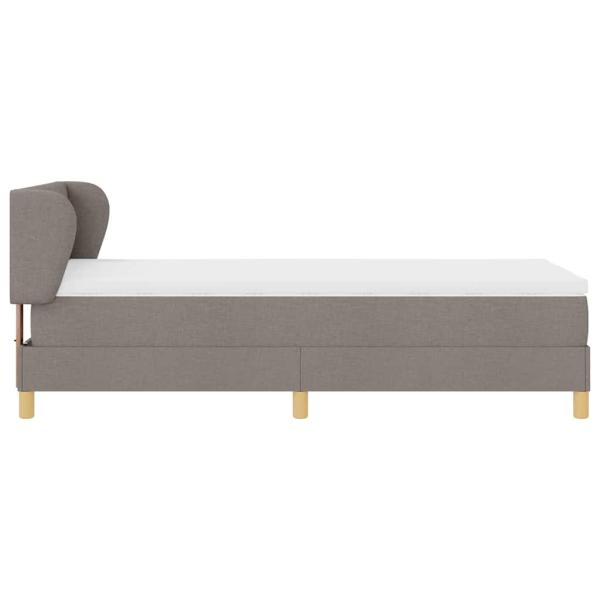 ARDEBO.de - Boxspringbett mit Matratze Creme 90x200 cm Stoff Taupe