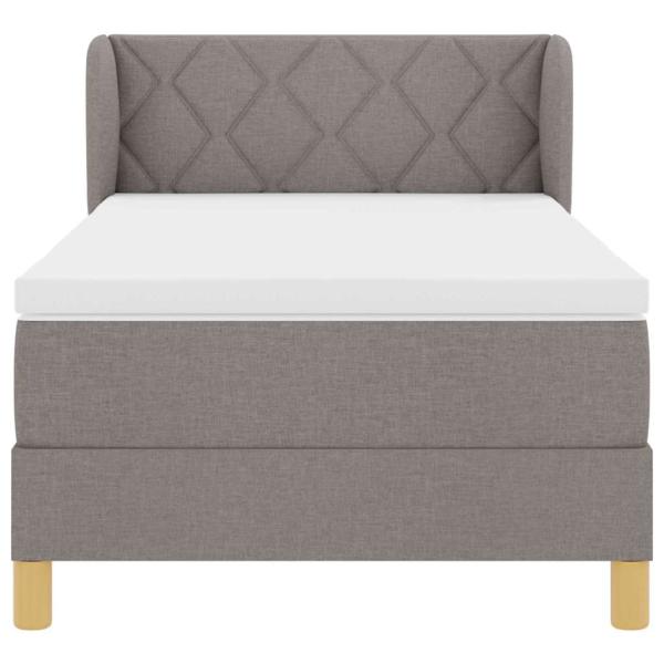 Boxspringbett mit Matratze Creme 90x200 cm Stoff Taupe