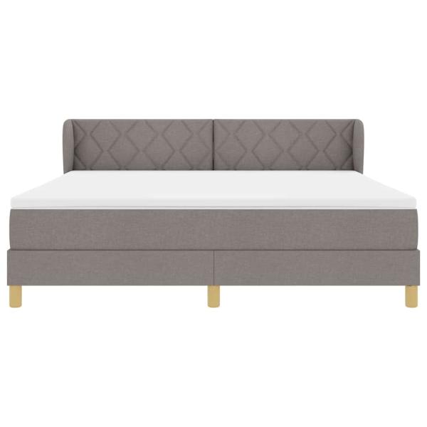 Boxspringbett mit Matratze Creme 90x200 cm Stoff Taupe