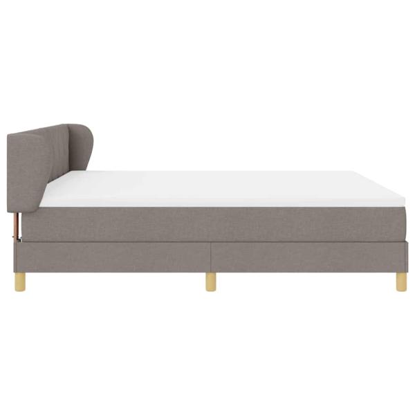 Boxspringbett mit Matratze Creme 90x200 cm Stoff Taupe