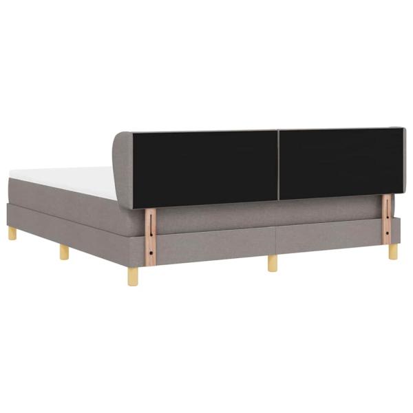 Boxspringbett mit Matratze Creme 90x200 cm Stoff Taupe