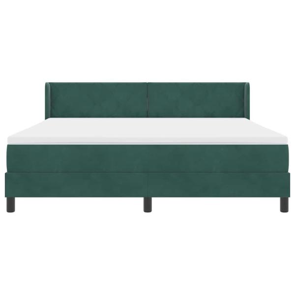 Boxspringbett mit Matratze Schwarz 100x200 cm Velvet Dunkelgrün