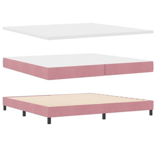 Boxspringbett mit Matratze Schwarz 100x200 cm Velvet Rosa