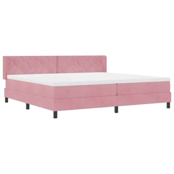 Boxspringbett mit Matratze Schwarz 100x200 cm Velvet Rosa