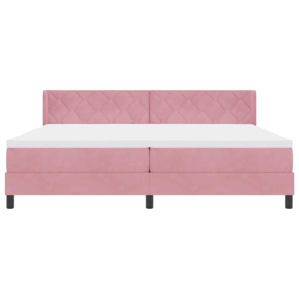 Boxspringbett mit Matratze Schwarz 100x200 cm Velvet Rosa