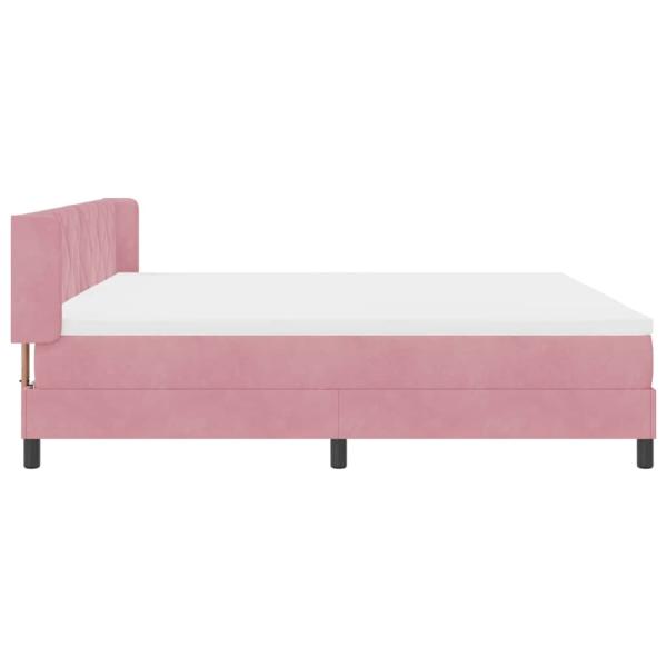 Boxspringbett mit Matratze Schwarz 100x200 cm Velvet Rosa