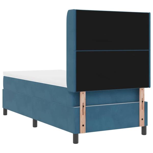 Boxspringbett mit Kopfteil Blau 90 x 200 cm Samt
