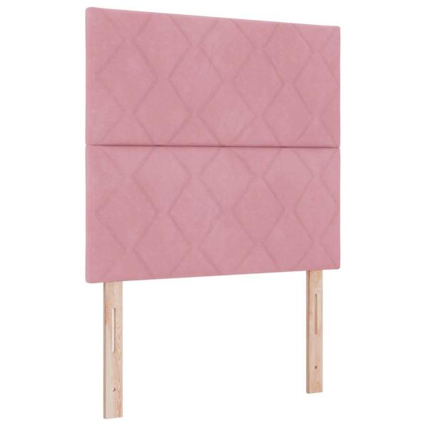 Boxspringbett mit Kopfteil Rosa 100 x 200 cm Samt