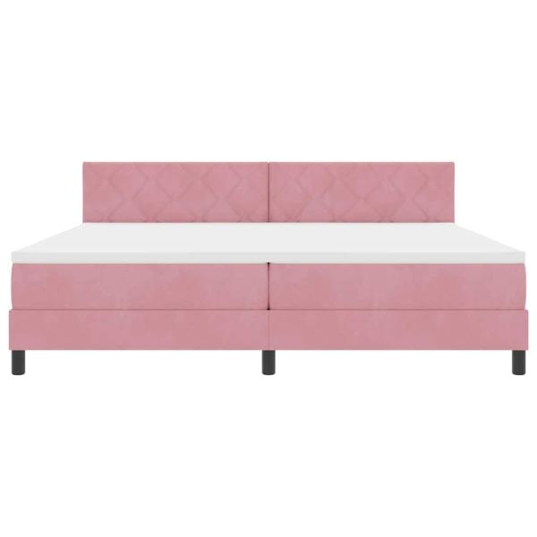 Boxspringbett mit Kopfteil Rosa 200 x 200 cm Samt