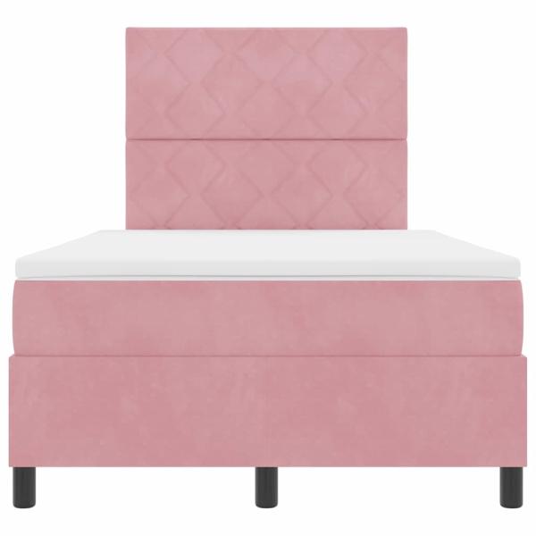Boxspringbett mit Matratze mit Kopfteil Rosa 120 x 190 cm Samt
