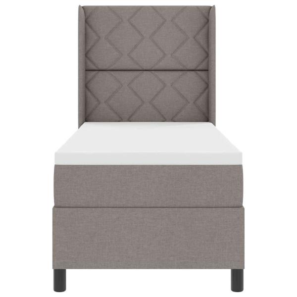 Boxspringbett mit Matratze mit Kopfteil Taupe 90 x 190 cm Stoff