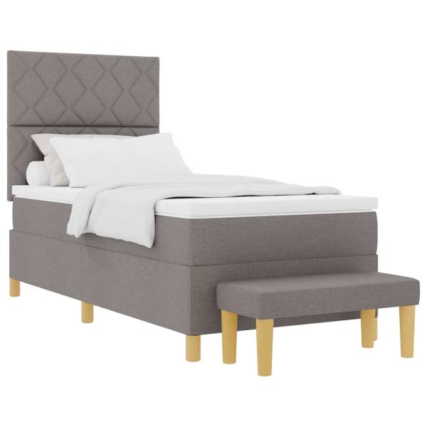 Boxspringbett mit Matratze mit Kopfteil Taupe 90 x 200 cm Stoff