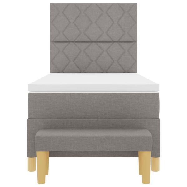 Boxspringbett mit Matratze mit Kopfteil Taupe 90 x 200 cm Stoff
