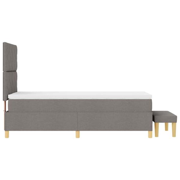 Boxspringbett mit Matratze mit Kopfteil Taupe 90 x 200 cm Stoff