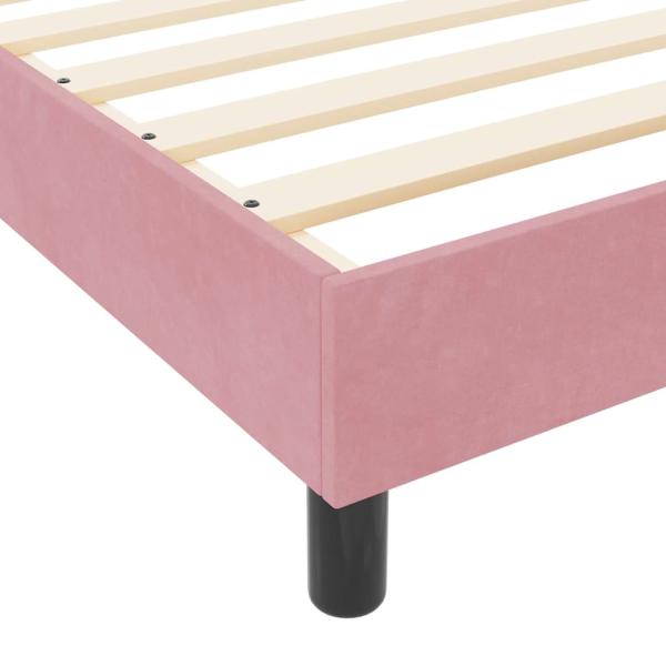 Bettgestell mit Kopfteil Rosa 120 x 190 cm Samt