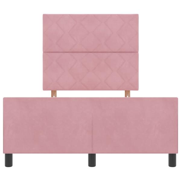 Bettgestell mit Kopfteil Rosa 120 x 190 cm Samt