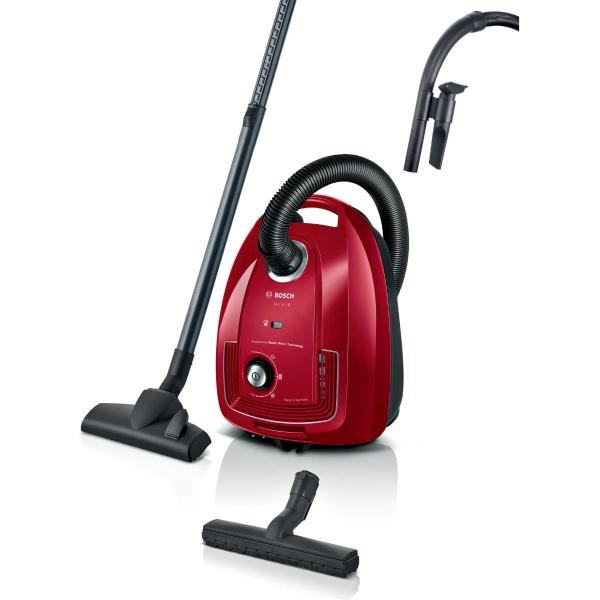 ARDEBO.de Bosch BGD38RD1H Serie 4 Staubsauger mit Beutel, 600 W, Microfilter, Rot