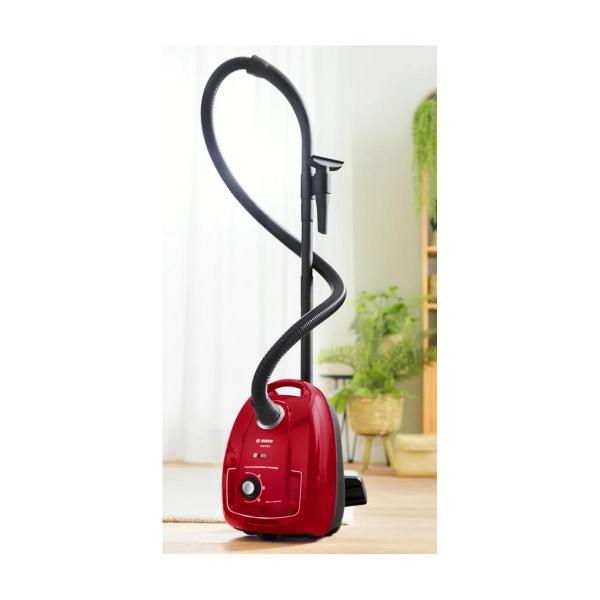 Bosch BGD38RD1H Serie 4 Staubsauger mit Beutel, 600 W, Microfilter, Rot