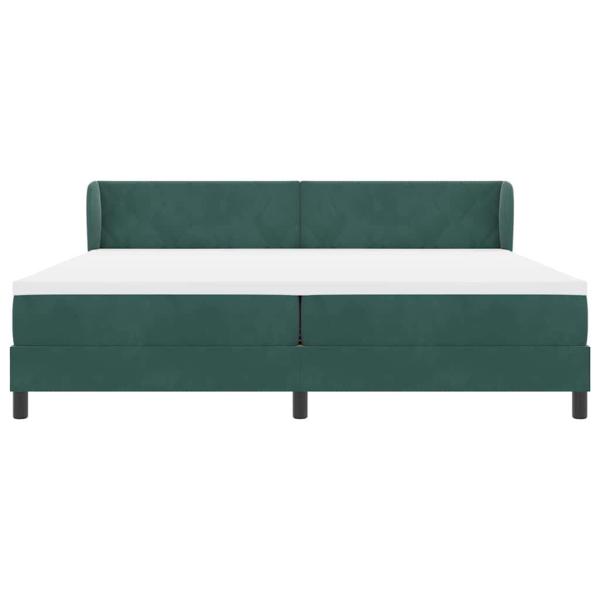 Boxspringbett mit Matratze Dunkelgrau 80x200 cm Samt Dunkelgrün