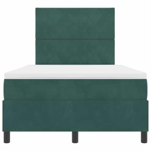 Boxspringbett mit Matratze Dunkelgrün 120 x 190 cm Samt