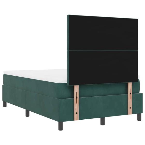 Boxspringbett mit Matratze Dunkelgrün 120 x 190 cm Samt