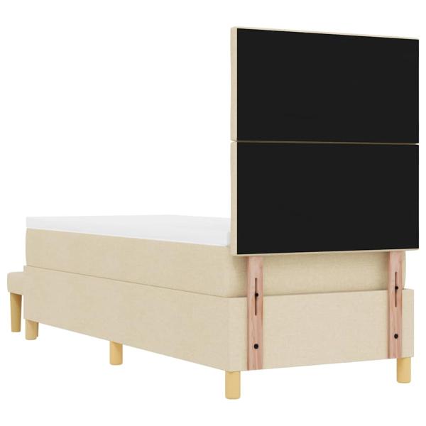 Boxspringbett mit Matratze mit Kopfteil Creme 80 x 200 cm Stoff