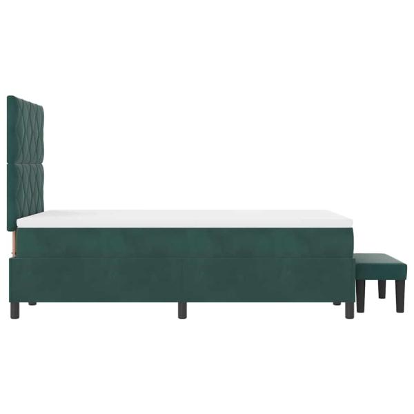 Boxspringbett mit Matratze Dunkelgrün 120 x 190 cm Samt