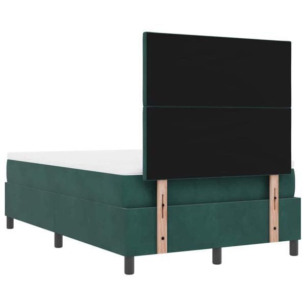 Boxspringbett mit Matratze Dunkelgrün 120 x 190 cm Samt