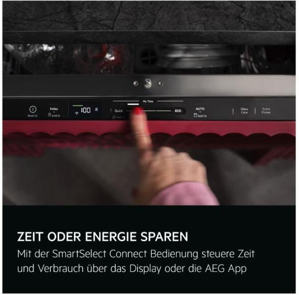 AEG GI8200A2SG 8000 Vollintegrierter Geschirrspüler, 60 cm breit, 14 Maßgedecke, SatelliteClean Pro, ZoneClean, AquaSave, SmartSelect Connect Display, AirDry, Besteckschublade (911473014)