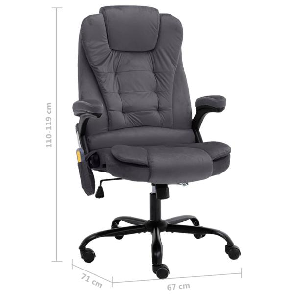 Massage-Bürostuhl Dunkelgrau Samt