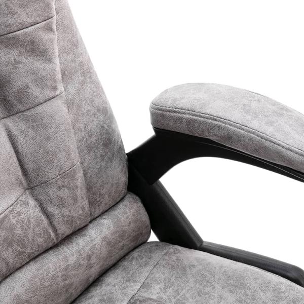 Bürostuhl Hellgrau Wildleder-Optik