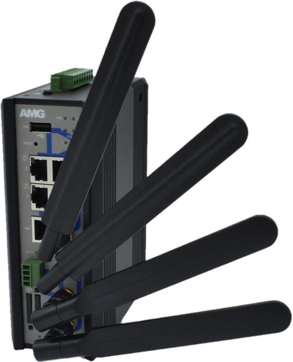 Hanwha Vision PoE Router Industrial-Ethernet-Lösungen, 4G/LTE, Cat4 (AMG750-1G-4GAT-1E4-P120/HWEU)