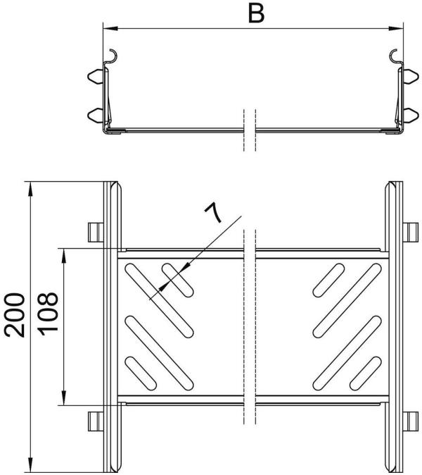 OBO Bettermann KTSMV 610 DD Längsverbinder-Set für Kabelrinne, Magic DD, 60x100x200mm, Stahl, bandverzinkt (6068936)