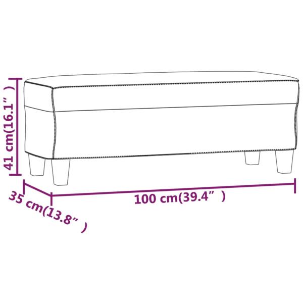 Sitzbank Weinrot 100x35x41 cm Stoff