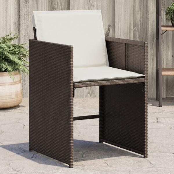 ARDEBO.de - Gartenstühle mit Kissen 4 Stk. Braun Poly Rattan