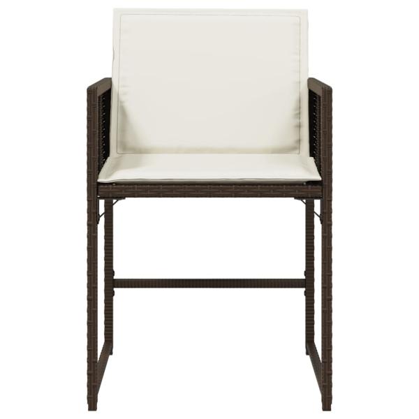 Gartenstühle mit Kissen 4 Stk. Braun Poly Rattan