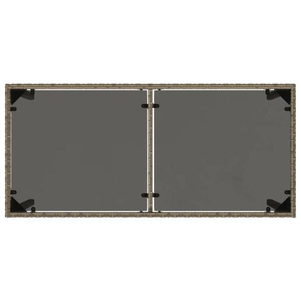 5-tlg. Garten-Essgruppe mit Kissen Grau Poly Rattan
